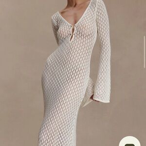 Meshki Kayleigh Maxi White Crochet Dress
